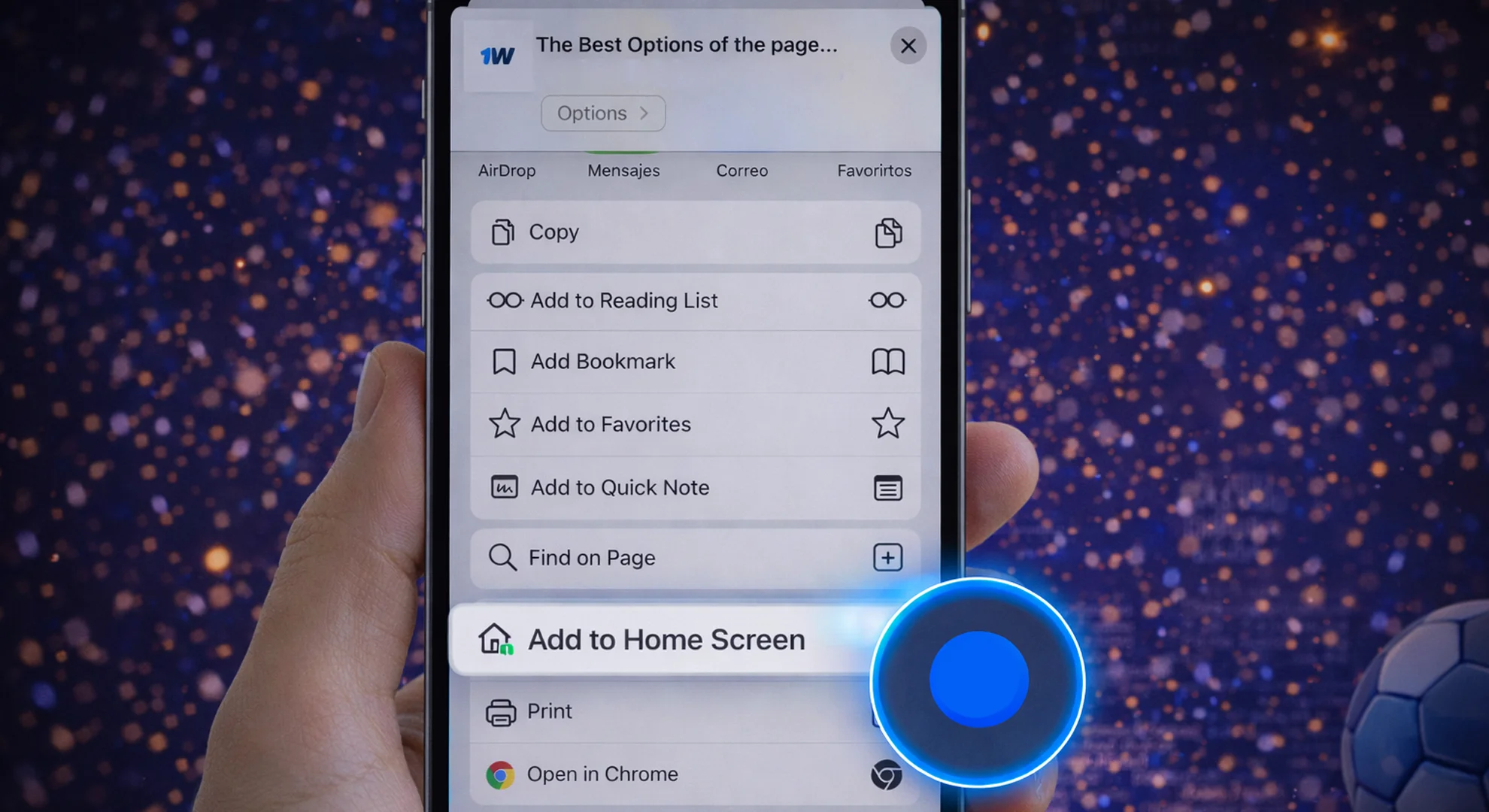 2. Select Add to Home Screen