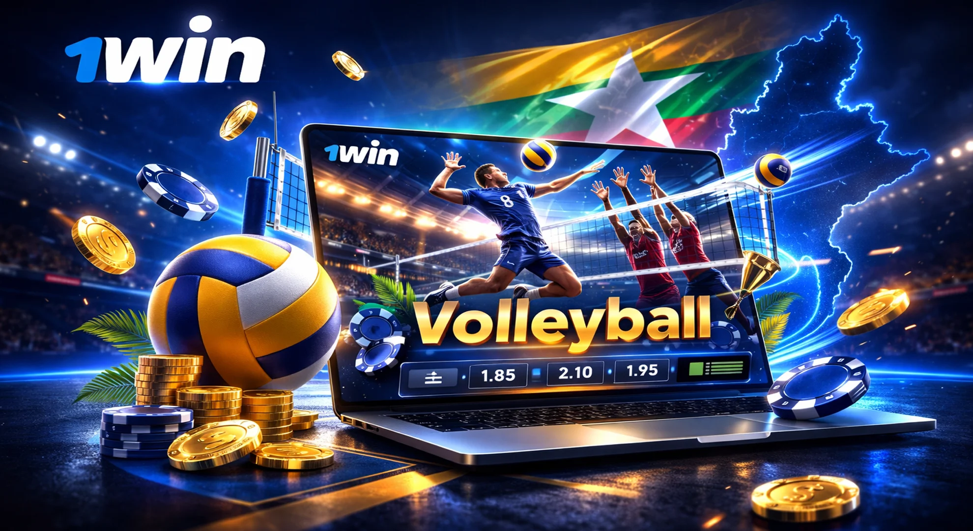 volleyball betting markets available on 1win Myanmar